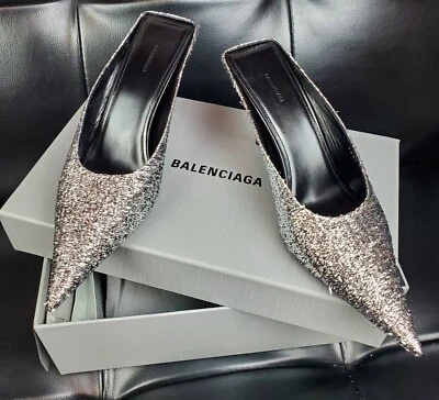 Cuchillo Cuadrado Balenciaga Mula M80 Plata Talla 38 Marca Nuevo en Caja🔥 Foto 1 de 4