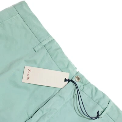 Pantalones chinos/informales Zanella nuevos con etiquetas talla 36 EE. UU. Noah en mezcla de algodón verde liso Foto 1 de 4