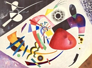 Wassily Kandinsky 1960 Composizione Rossa Litografia Originale Firmata Arte Astratta - Foto 1 di 4