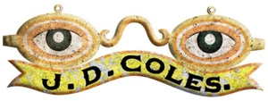 Optical Glasses- J.D. Coles glasses metal sign - Picture 1 of 1