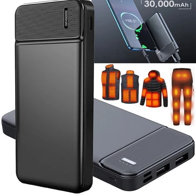 Banco de alimentación de 30000 mAh tipo C batería externa de respaldo chaleco térmico pantalla de batería Foto 1 de 4