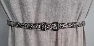 ANN TAYLOR WOMENS SZ S SKINNY LEOPARD PRINT CALF HAIR BELT - Picture 1 of 6