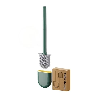 Silicone Toilet Brush & Holder Set Flexible Toilet Bowl Brush Head for Bathroom - Image 1 of 4