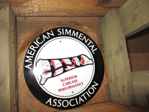 FLEISCHSCHILD -- zeigt Kadaver - AMERIKANISCHES SIMMENTAL - von BOZEMAN MONTANA - ungewöhnlich - Bild 1 von 13