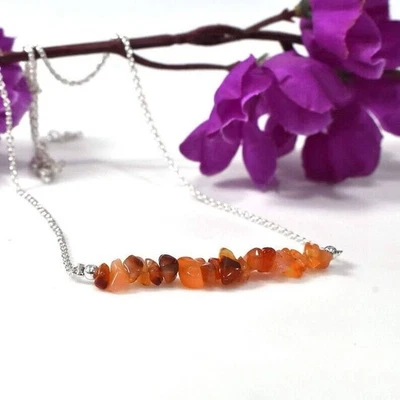 Collana con barra in ottone placcato argento con pietre preziose di... - Immagine 1 di 4