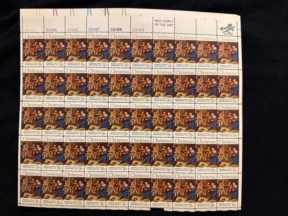 Eight cent Christmas stamp Georgione California national Gallery of Art - Image 1 of 2