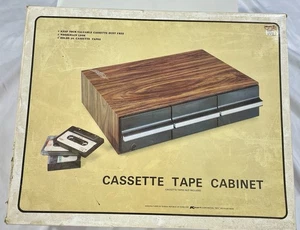 Vintage Cassette Tape Cabinet w/ Original Box 36 Tape Capacity - Picture 1 of 9
