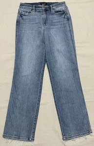 Judy Blue Jeans Size 5/27 Mid Rise Dad Jean Distressed Straight Stretch 28”x30” - Picture 1 of 20