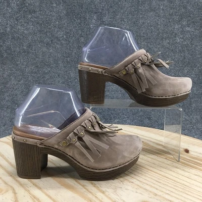 Dansko Shoes Womens 36 Deni Mule Clog Gray Leather Closed Toe Block 3101157015 - Image 1 of 4