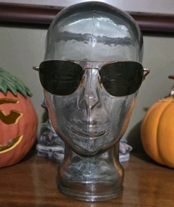 VINTAGE AMERICAN OPTICAL AO 1/10 12K GF WEISSGOLD PILOTENBRILLE 5 1/2 - Bild 1 von 6