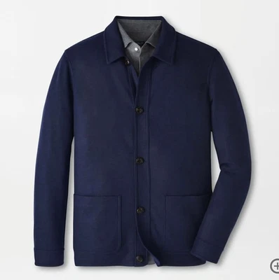 Peter Millar Crown Crafted Artisan Crafted Cashmere Chore Coat Navy Sz  L $1295  - Image 1 of 4