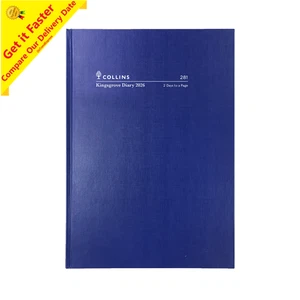 2026 Diary Collins Kingsgrove A5 2 Days to a Page Blue 281.P59 - Picture 1 of 5