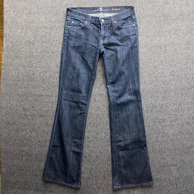 Pantalones de mezclilla elásticos 7 For All Mankind para mujer talla 26 30x32 azul oscuro corte boot EE. UU. Foto 1 de 4