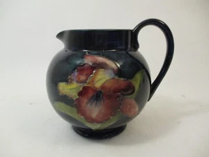 Antique Vintage Moorcroft England Art Pottery Pitcher Blue Red Orchid Flower - Picture 1 of 8