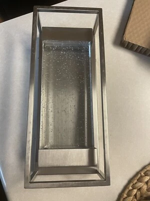 Arandela Hampton Bay Lindley LED bolha quadro duplo lanterna de parede externa - Imagem 1 de 4