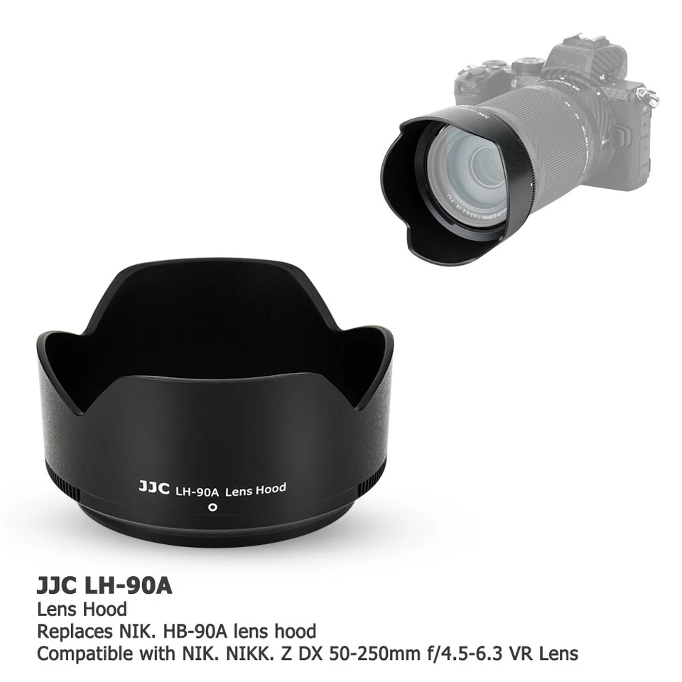 JJC LH-90A Lens Hood Shade replaces Nikon HB-90A for NIKKOR Z 50-250mm f4.5-6.3
