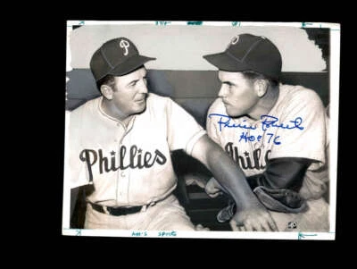 Robin Roberts PSA DNA Signed 8x10 Original Wire Photo Phillies Autograph - Image 1 of 3