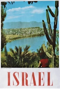 Original Vintage Poster ISRAEL SEE VON TIBERIAS um 1950 - Bild 1 von 1