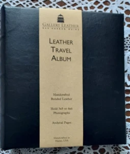 Álbum de viaje Gallery cuero foto negro 3”X5” Bar Harbor NUEVO - Imagen 1 de 7