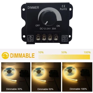 30A 360W 2CH LED Switch Dimmer Controller DC12V-24V For  Single Color Led Strip - Picture 1 of 7