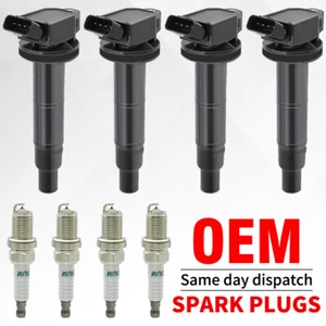4x Ignition Coil & 4x Iridium Spark Plug OEM For 2002-11 Toyota Camry 2.4L UF333 - Picture 1 of 10