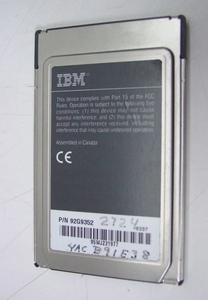 IBM 92G9352 PCMCIA Auto 16/4 Card Only - Image 1 of 3