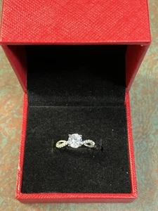 Artificial diamonds ring6.5mm 1-Carat Adjustable. - Picture 1 of 13