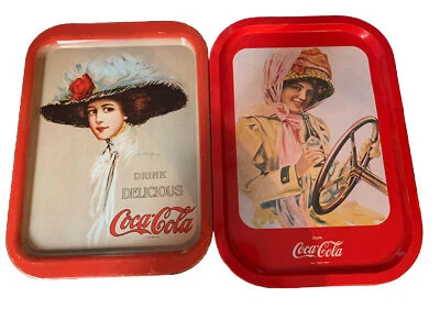 (2) Vintage 1971 Coca Cola Tray Serving Soda Reproduction - Image 1 of 4