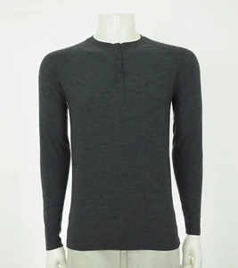 Meriwool Layers Henley Shirt Herren Small dunkelgrau 190g Merinowolle Öko-Tex - Bild 1 von 6