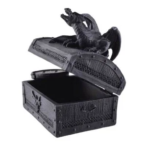 Schwarze Box mit Drachen auf Deckel - Picture 1 of 3
