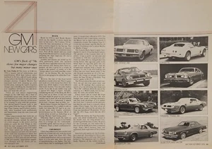 1974 New GM Cars 2pg Article Grand Am Corvette Vega GTO Camaro Trans Am Cutlass - Picture 1 of 1