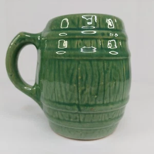 Nelson McCoy Fass Becher 20er Jahre grüne Glasur Steinzeug Keramik Kreis Schild 4 Mark - Bild 1 von 7