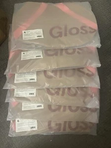 ✅ Glossier Duffle Beauty Bag Tote Brown Pink Desert Rose Zip Canvas LOT OF 6X ✅ - Picture 1 of 2