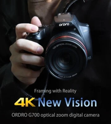 Ordro G700 dslr. 12X Optical Zoom, 30X Digital. 4K, 64 MP,  Sony sensor, Wifi - Image 1 of 4