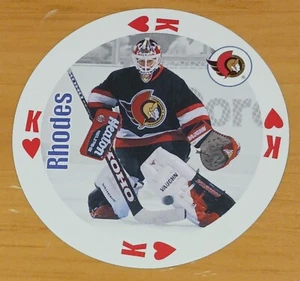 DAMIAN RHODES - 1998-99 Bicycle Goalies Round Playing Card King of Hearts - Picture 1 of 2