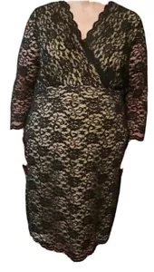 Charter Club Woman Knee Length Lace Party Dress Black Womens 3X EUC - Picture 1 of 3