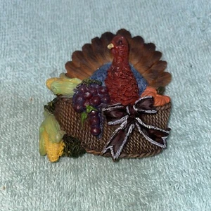 3D Vintage Thanksgiving Turkey Fridge Magnet About 2 - 1/2 In X 2 Inch - Picture 1 of 3