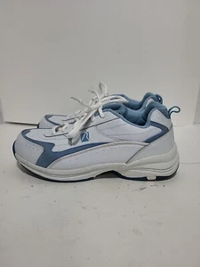 RACER WHITE/BLUE ATHLETIC RUNNING WALKING LADIES 9W SHOES - Picture 1 of 6
