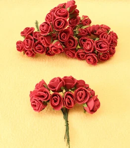 Schaum Rosen Künstliche Blumen Rosenköpfe Hochzeit DIYDeko Floristik 1,5-2 cm - Bild 1 von 2