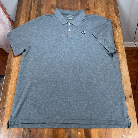 Creighton Bluejays Polo Shirt Mens 2XL XXL Nike Gray Slim Fit DriFIT Golf Ruby Cover
