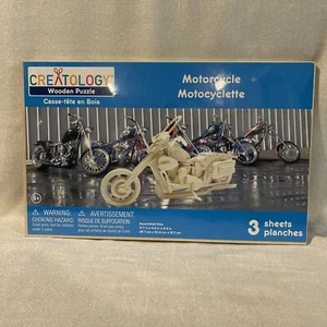 Creatology Wooden Motorcycle 3D Puzzle Kit Model 11.7" x 4.2" x 6.2" New Sealed - Picture 1 of 2