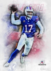 Josh Allen #1 Sketch Card Limited #ed/17 John Rudolph Signed Playoffs Bills - Picture 1 of 2