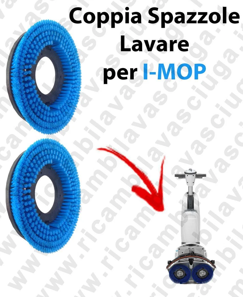 COPPIA SPAZZOLE LAVARE per Lavasciuga I-MOP - Immagine 1 di 1