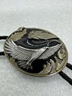 SOARING EAGLE BOLO TIE 1996 SISKIYOU BUCKLE CO PEWTER Made In U.S.A.