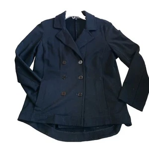 Eileen Fisher Mantel Gr. L Large schwarz warm Baumwollmischung Jacke mit Taschen - Bild 1 von 6