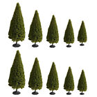  10 Pcs Plastic Tree Model Miniature Garden Figurines Windowsill Christmas