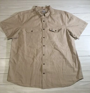 Carhartt Button Up Short Sleeve Workwear Hiking Casual Shirt Beige Size 3XL - Picture 1 of 8