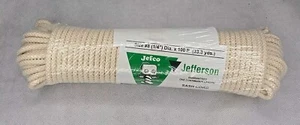 Jefferson Sash Cord - White #8 Cotton and Nylon Rope - 1/4 Inch x 100 Ft Rope - Picture 1 of 5