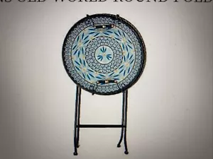 Temptations By Tara Old World Round Folding Hostess Table - Picture 1 of 10