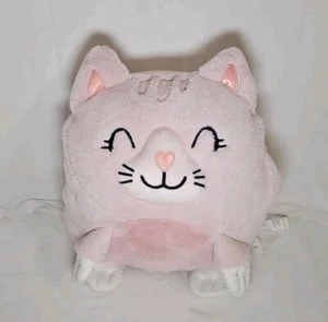 Kinder Hugger Rosa Katze Katze Plüsch Kissen Stofftier Spielzeug Handwärmer 15x13 Zoll - Bild 1 von 8